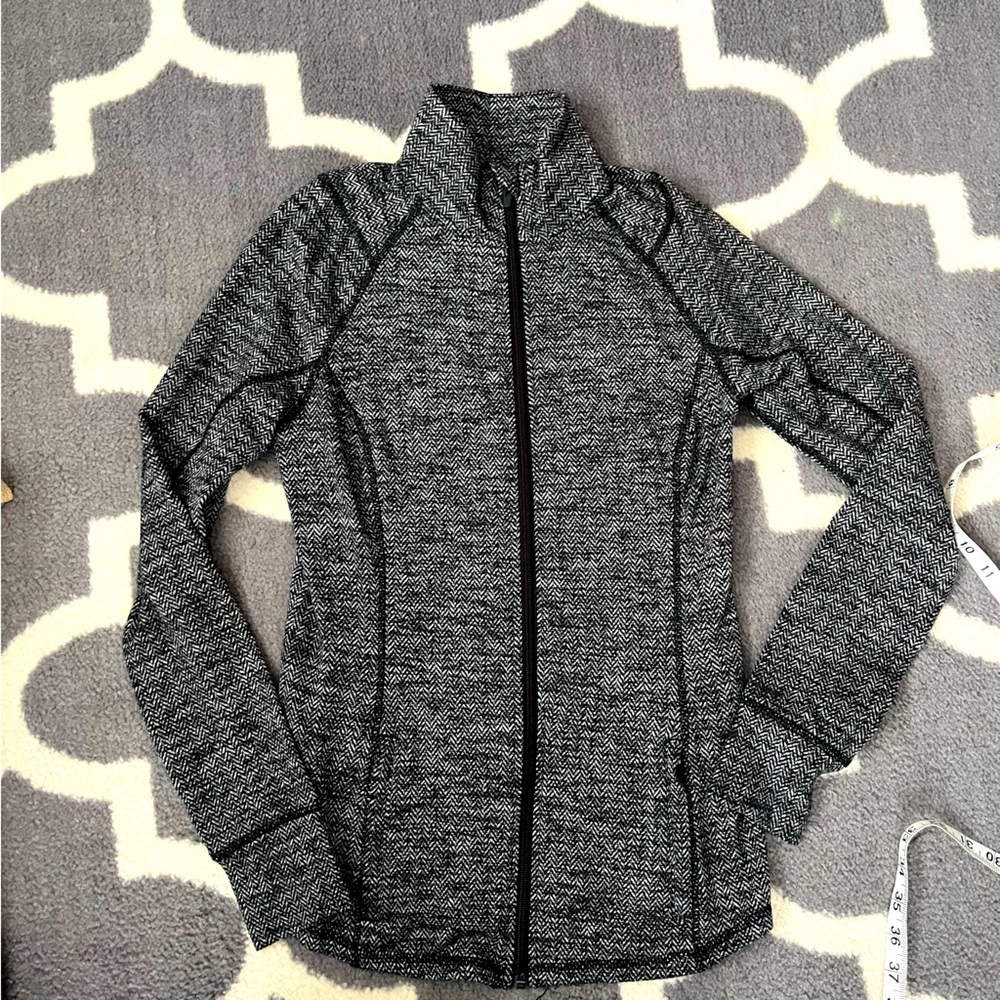 OLD NAVY Women's Herringbone Gray zip up athletic jacket